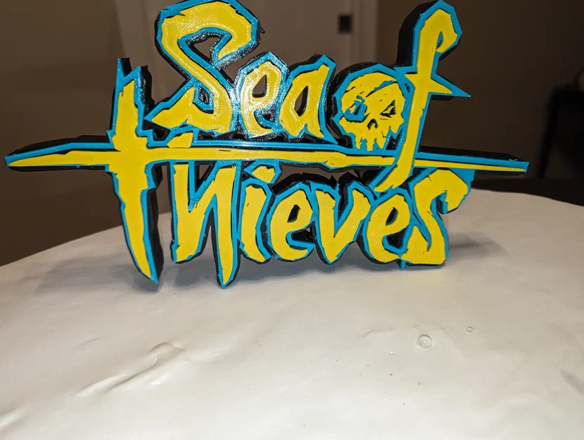 Mô hình logo Sea of Thieves dạng bảng/biển để bàn - Image 3
