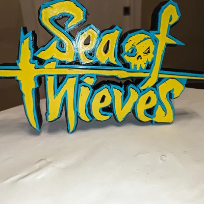 Mô hình logo Sea of Thieves dạng bảng/biển để bàn