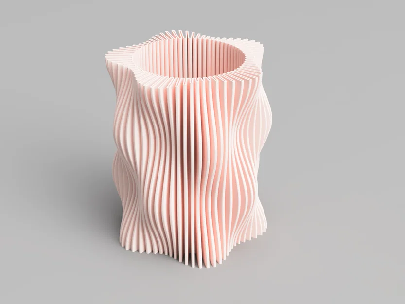 Lọ hoa gợn sóng nghệ thuật in 3D Vase Mode độc đáo - Image 2