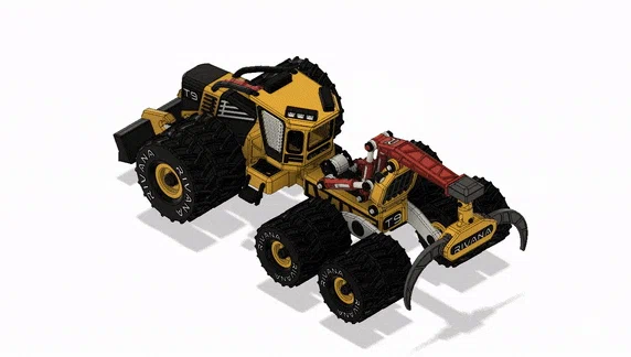 Yellow Log Skidder-All Dual Wheels – Mẫu xe kéo gỗ (Skidder) bánh đôi - Image 3