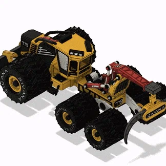 Yellow Log Skidder-All Dual Wheels – Mẫu xe kéo gỗ (Skidder) bánh đôi