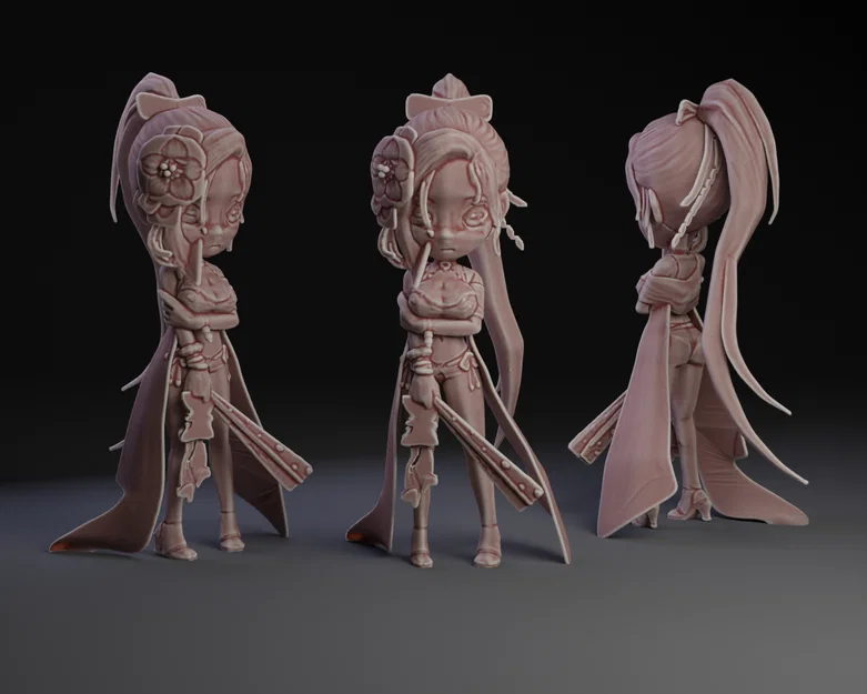 Mô hình 3D cô gái đi biển (Beach Girl) phong cách Chibi dễ thương - Image 1