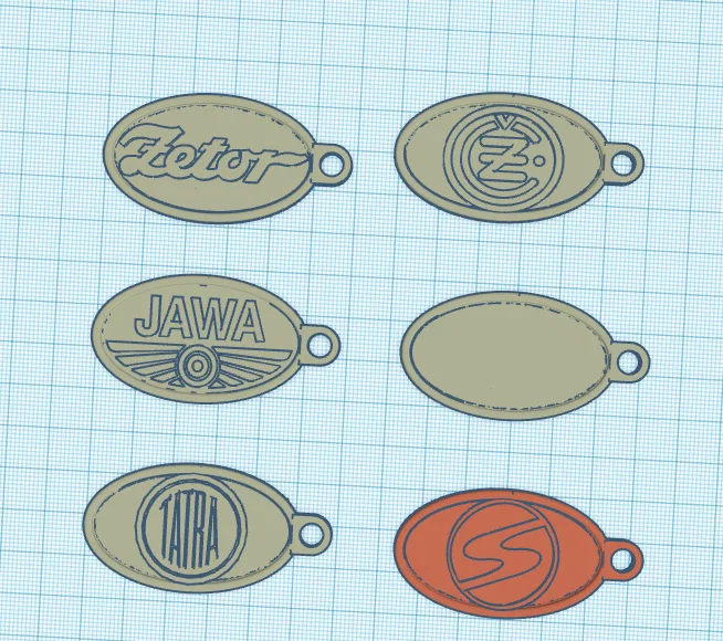 Bộ móc khóa logo xe cổ 3D độc đáo: Jawa, Tatra, Zetor, Trabant - Image 1