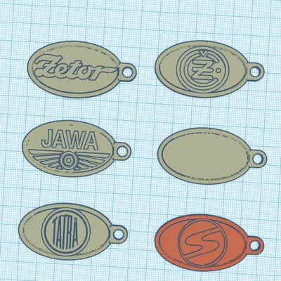 Bộ móc khóa logo xe cổ 3D độc đáo: Jawa, Tatra, Zetor, Trabant