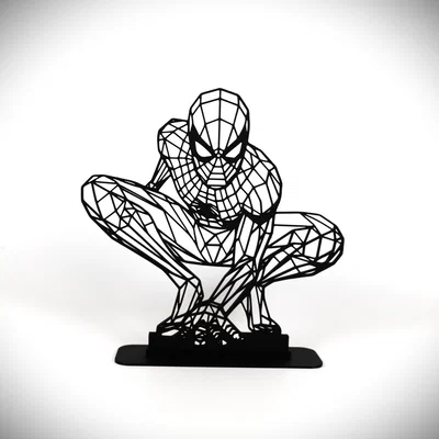 Spider-Man Geometric Low Poly (2.5D) kèm chân đế trưng bày