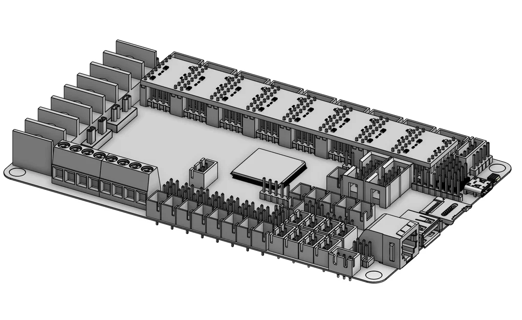 Mô hình CAD bo mạch chủ BTT Octopus V1.0 đơn giản hóa cho thiết kế 3D - Image 1