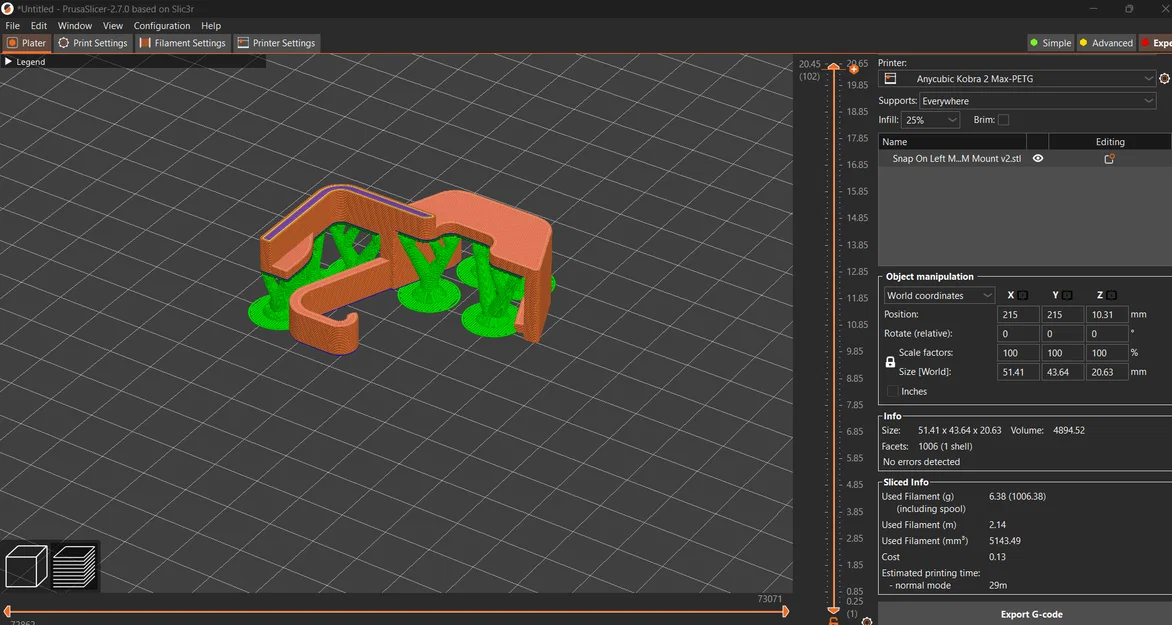 Anycubic Kobra 2 Max: SNAP-ON Bed Sheet Aligners V3 (Strain Relief/Cable Drag Chain) - Image 5