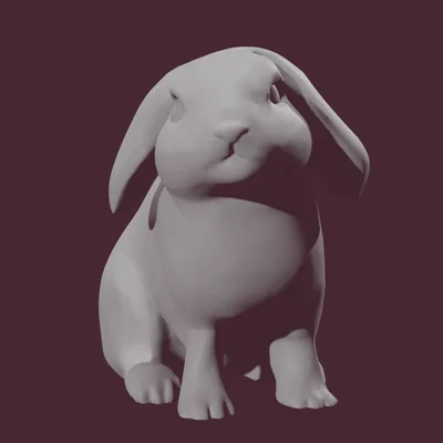 Mô hình 3D chú thỏ tai cụp (Lop Eared Rabbit) đáng yêu