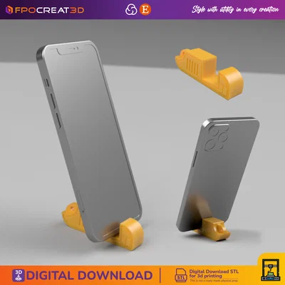 Đế điện thoại mini kiêm móc khóa (Portable Phone Stand/Keychain) – file STL