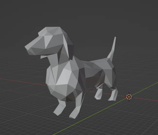 Mô hình chú chó Dachshund phong cách Low Poly để in 3D - Image 1