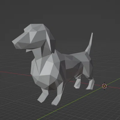 Mô hình chú chó Dachshund phong cách Low Poly để in 3D