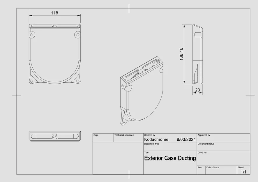 Ống dẫn gió dưới case cho Lian Li O11 & đa số case gắn fan đáy 120mm - Image 7