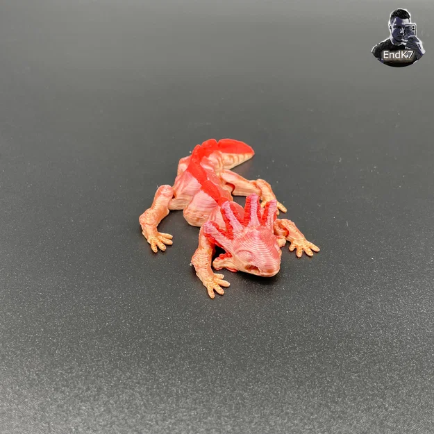 Móc khóa Axolotl dễ thương - khớp động - Print in Place - Không cần Supports - Image 3