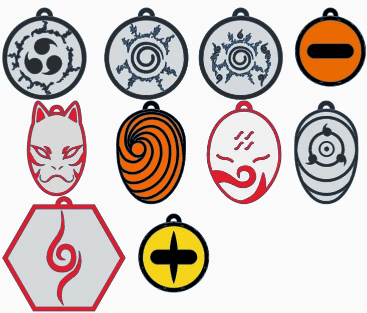 Móc khóa mặt nạ Obito Naruto (Llavero Máscara Obito) in 3D - Image 4