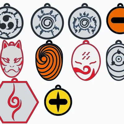 Móc khóa mặt nạ Obito Naruto (Llavero Máscara Obito) in 3D