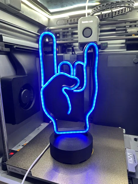 Đèn LED Neon Hình Bàn Tay Metal Rock Độc Đáo Để Bàn - Image 2