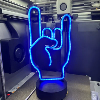 Đèn LED Neon Hình Bàn Tay Metal Rock Độc Đáo Để Bàn