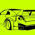 Tranh treo tường 3D hình siêu xe Nissan R35 GTR cực đẹp - Thumbnail 1