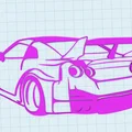 Tranh treo tường 3D hình siêu xe Nissan R35 GTR cực đẹp - Thumbnail 2