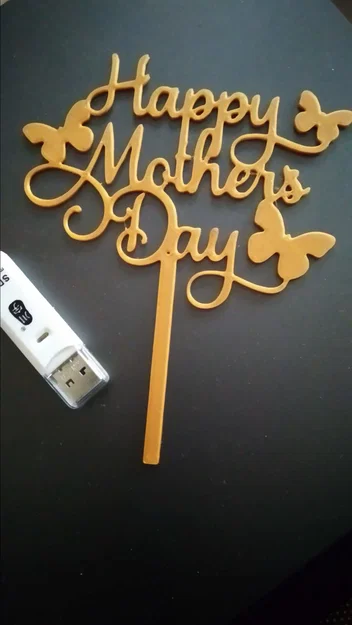 Mẫu in 3D trang trí bánh kem Happy Mother's Day độc đáo - Image 1