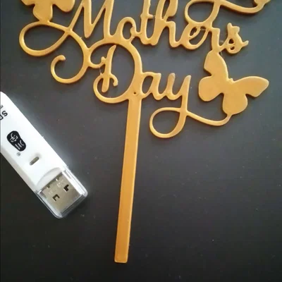 Mẫu in 3D trang trí bánh kem Happy Mother's Day độc đáo