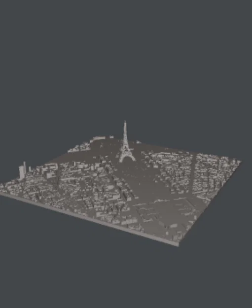 Mô hình 3D thành phố Paris và tháp Eiffel tuyệt đẹp để in ấn - Image 1
