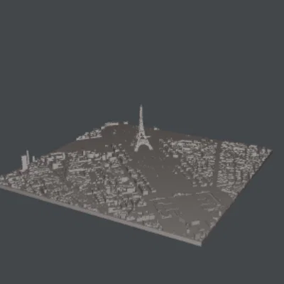 Mô hình 3D thành phố Paris và tháp Eiffel tuyệt đẹp để in ấn