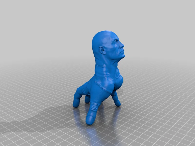 Mô hình 3D Dwayne The Rock kết hợp bàn tay Thing độc đáo - Image 1