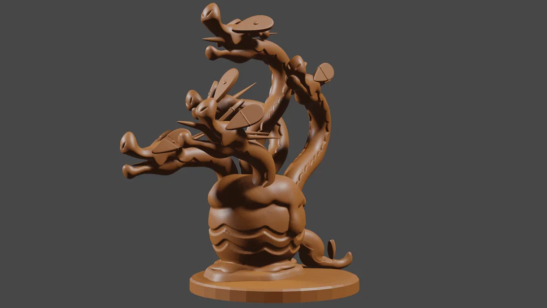 Pokemon cảm hứng: Hydrapple 5 đầu – miniature DnD tabletop - Image 1