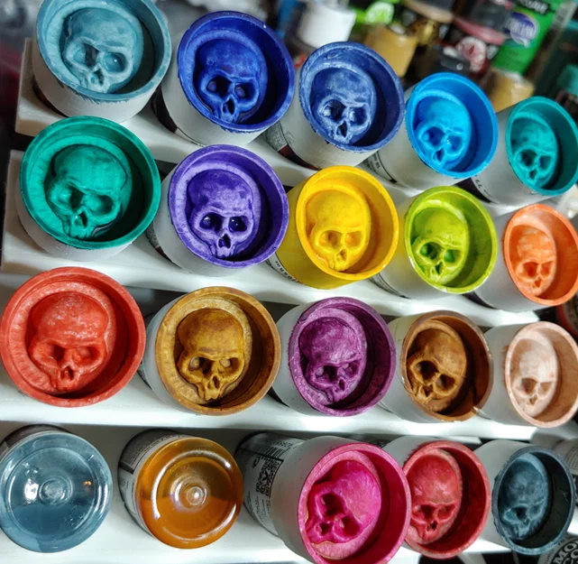 Khuôn mẫu đầu lâu 3D (Skull Swatch) cho sơn mô hình Vallejo - Image 1