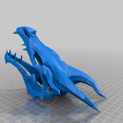 Mô hình đầu rồng Skyrim phong cách Lowpoly in 3D cực chất