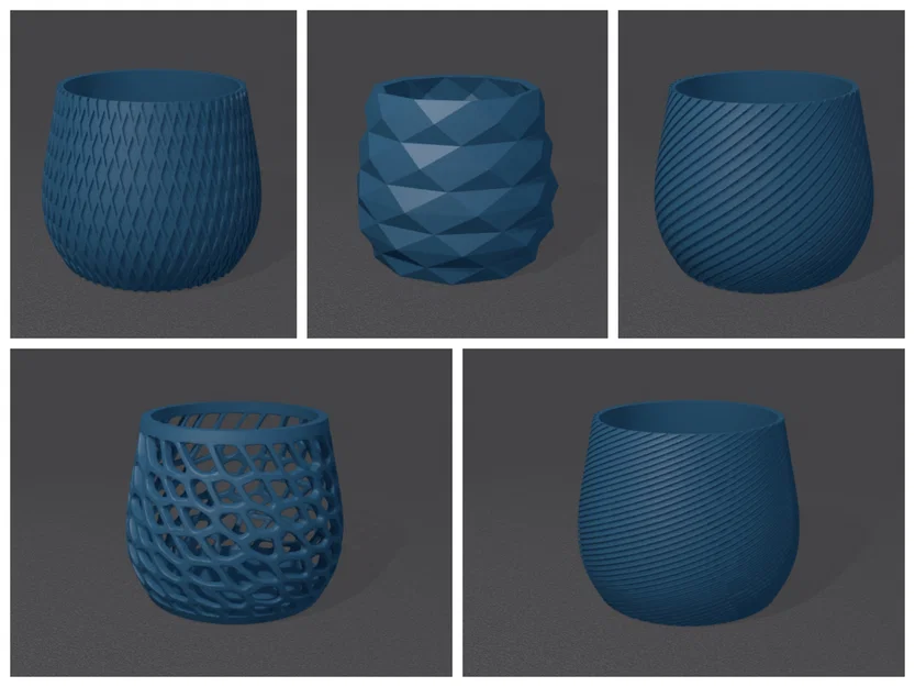 Bộ 5 mẫu chậu cây/chậu hoa (Blumentopf) 04–08 - Image 1