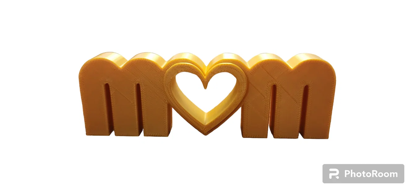Mô hình chữ MOM cách điệu trái tim - Quà tặng ý nghĩa cho mẹ - Image 1