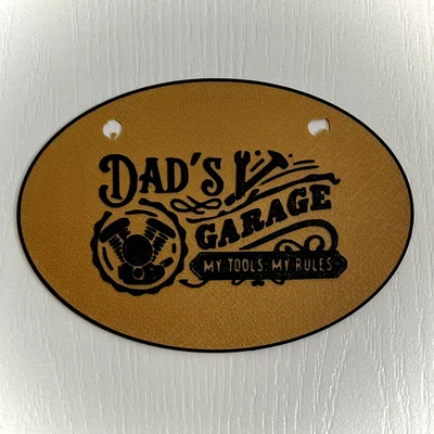 Bảng hiệu trang trí 3D Dad's Garage cho ngày của cha
