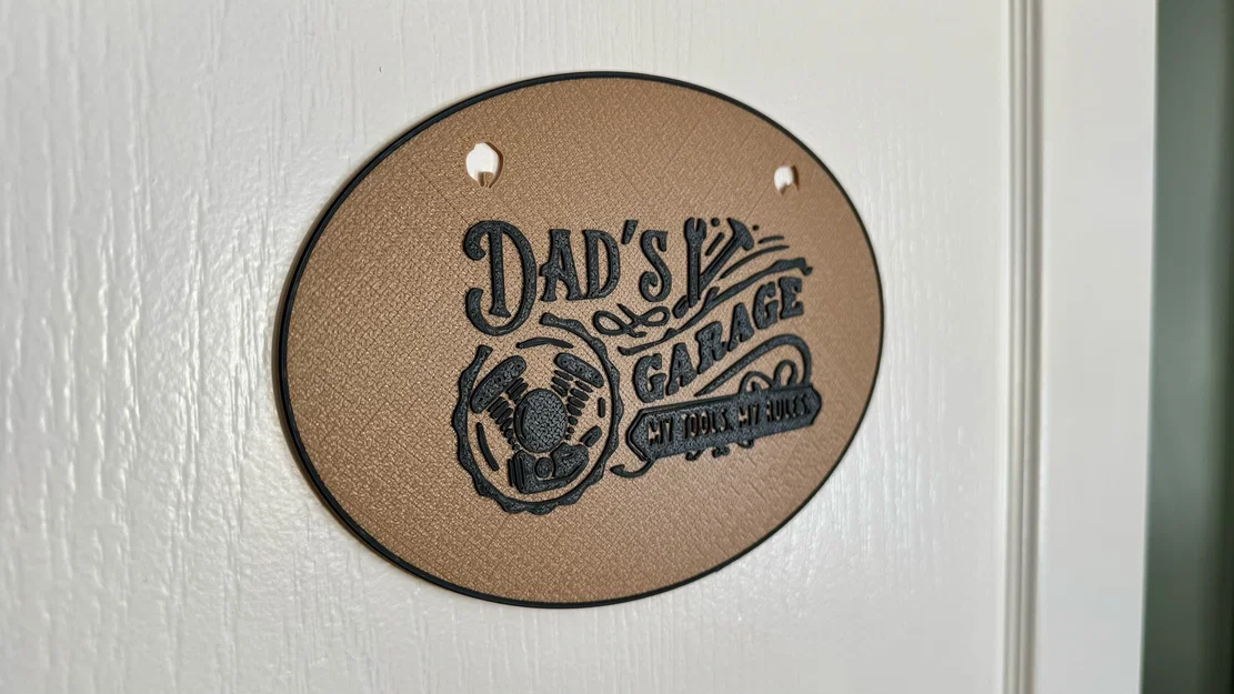 Bảng hiệu trang trí 3D Dad's Garage cho ngày của cha - Image 2