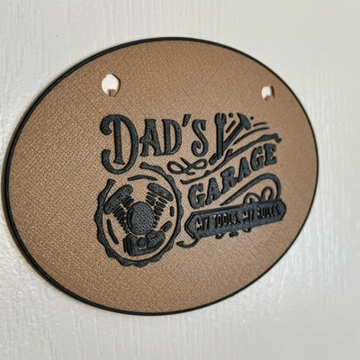 Bảng hiệu trang trí 3D Dad's Garage cho ngày của cha