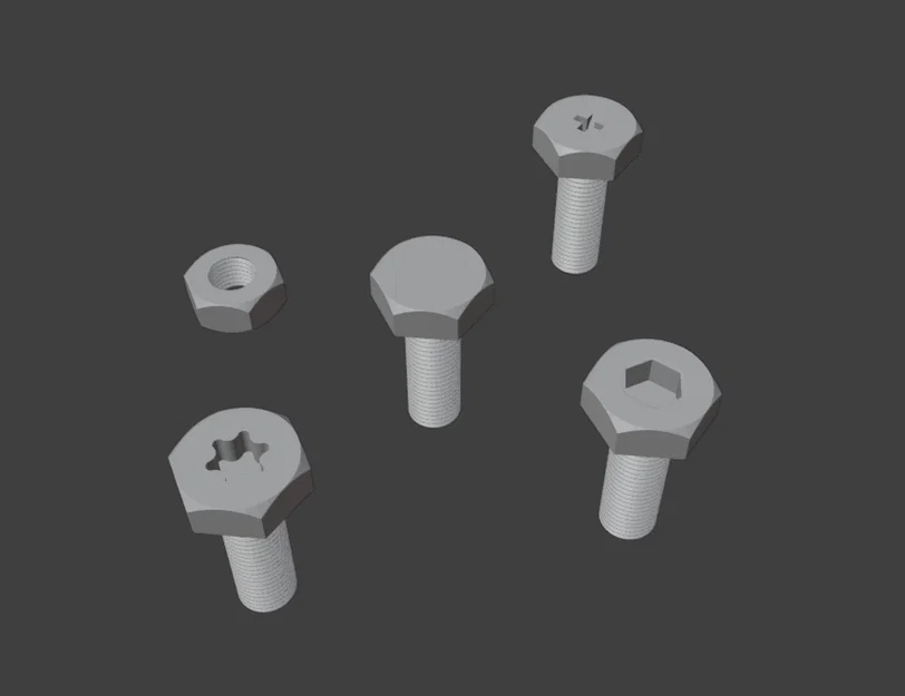 Bộ file 3D bulông và đai ốc M3x10mm - Thiết kế đa dạng, dễ in - Image 1