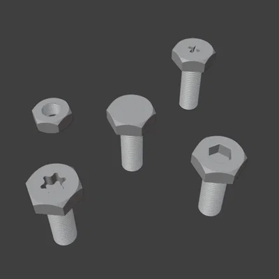 Bộ file 3D bulông và đai ốc M3x10mm - Thiết kế đa dạng, dễ in