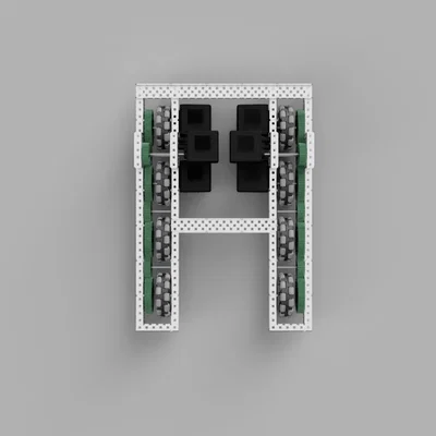 Thiết kế khung gầm robot VEX 6 động cơ (VEX V5 Chassis Layout)