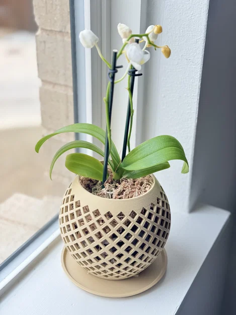 Giỏ trồng lan tròn (Orchid basket, round) - Image 1