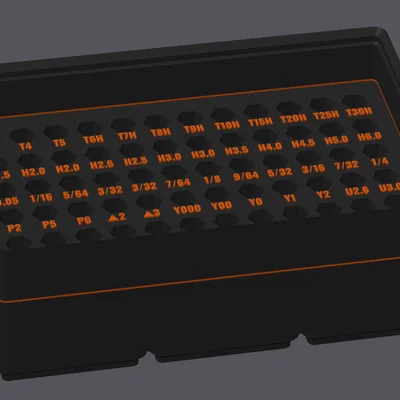 Khay Gridfinity cho bit tua vít LTT (Gridfinity LTT screwdriver bit bin)