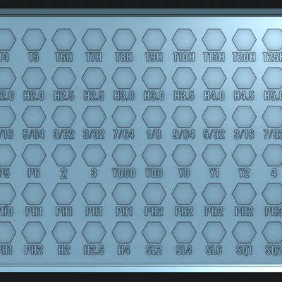 Khay Gridfinity cho bit tua vít LTT (Gridfinity LTT screwdriver bit bin)