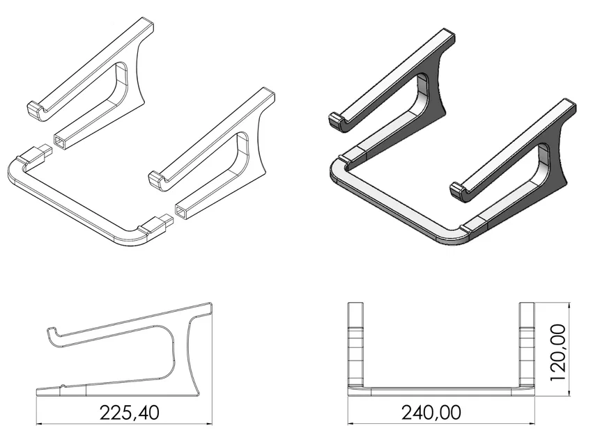Giá đỡ laptop 3D lắp ghép tiện lợi - Aesthetic laptop support - Image 2