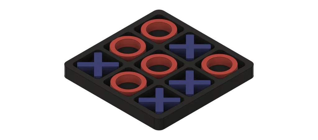 Bộ trò chơi cờ ca-rô (Tic Tac Toe) 3D thiết kế tối giản, dễ in - Image 1