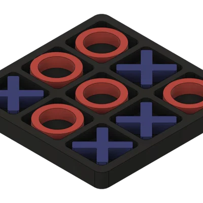 Bộ trò chơi cờ ca-rô (Tic Tac Toe) 3D thiết kế tối giản, dễ in