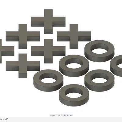 Bộ trò chơi cờ ca-rô (Tic Tac Toe) 3D thiết kế tối giản, dễ in