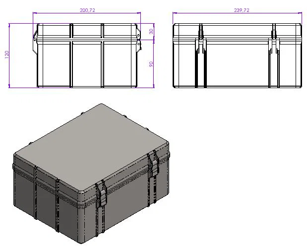 Rugged box remix – Hộp rugged bo fillet, đổi vít M3x20 kèm file SolidWorks - Image 3