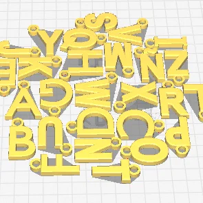 Bộ file in 3D chữ cái làm móc khóa cá nhân hóa cực đẹp