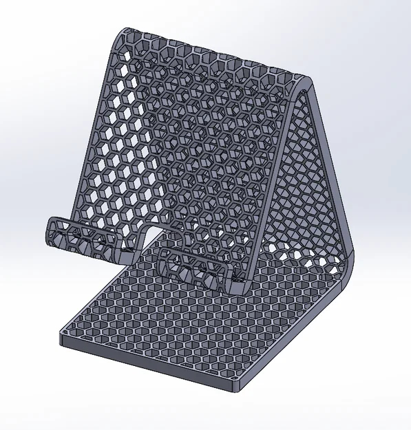 Giá đỡ điện thoại họa tiết tổ ong (Hexagon phone stand) in 3D - Image 1