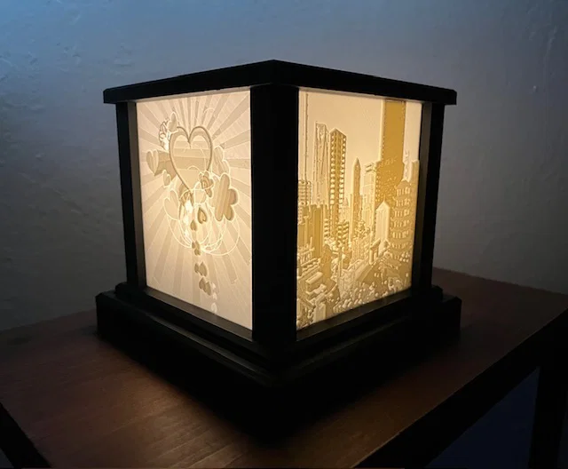 Đèn Lithopane kèm các tấm lithopane và đế lưu trữ - Image 1